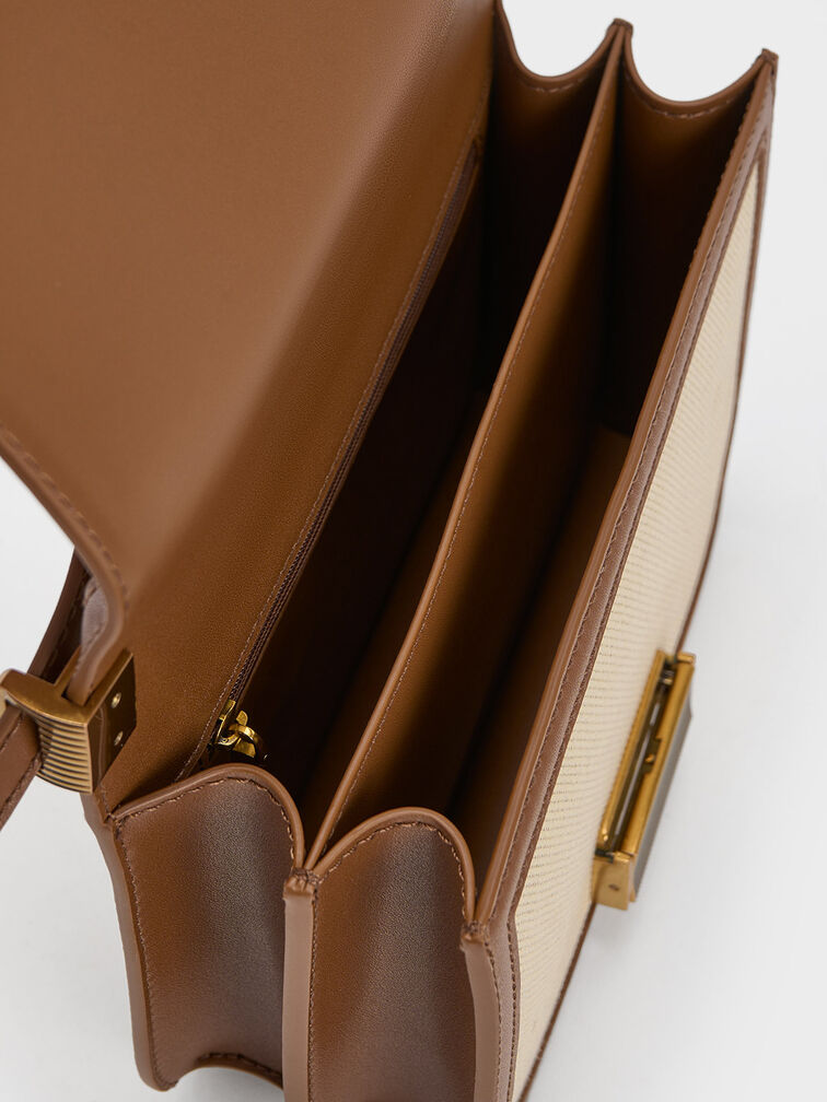 CHARLES & KEITH SAC BANDOULIÈRE EN TOILE CHARLOT