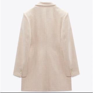 VESTE LONGUE À DOUBLE BOUTONNAGE PINK