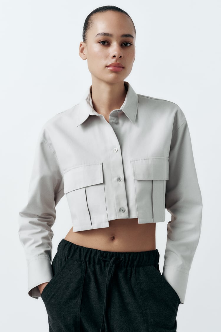 CHEMISE COURTE EN GABARDINE