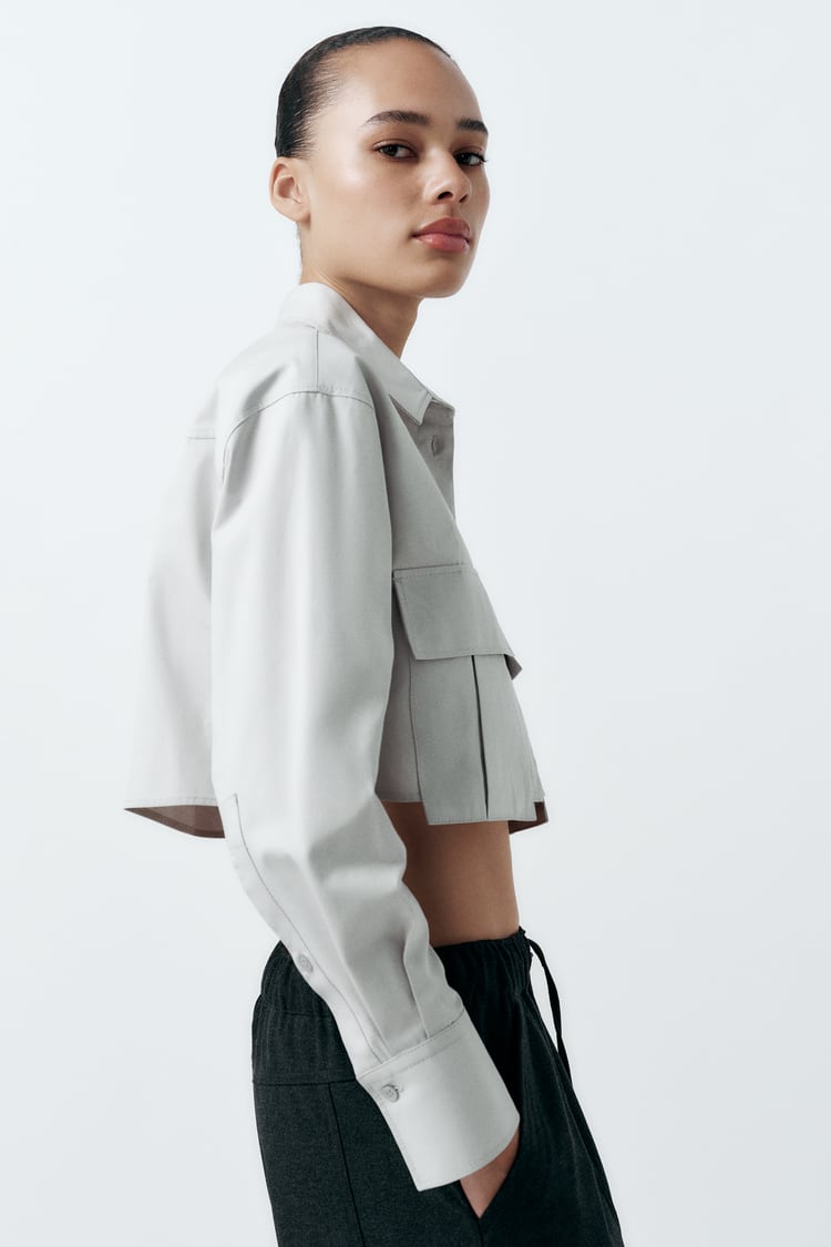 CHEMISE COURTE EN GABARDINE