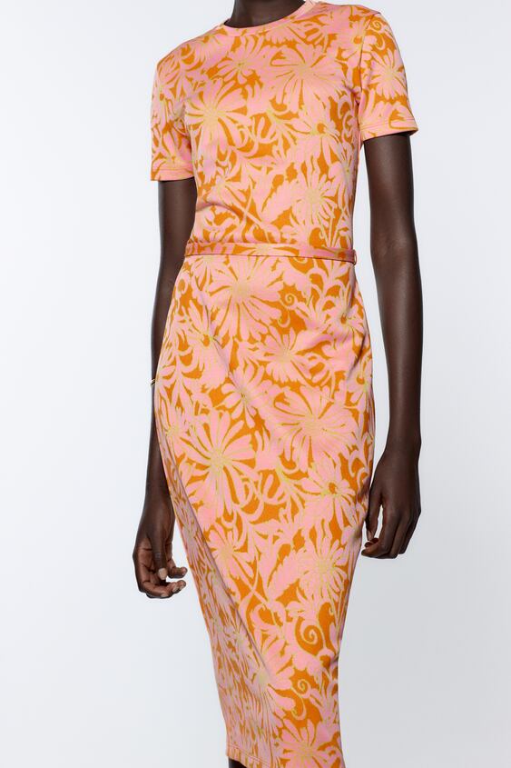 JACQUARD DRE WITH BELT