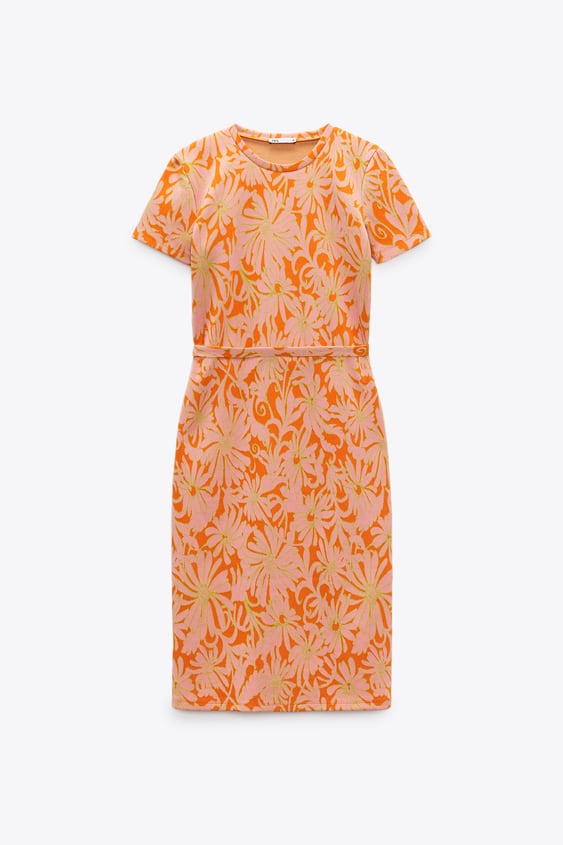 JACQUARD DRE WITH BELT