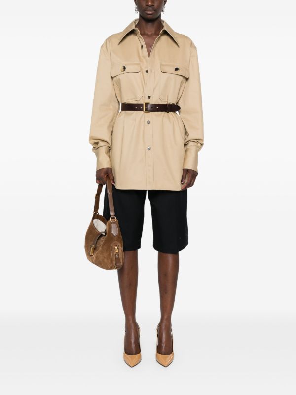 VESTE À MANCHES RETROUSSÉES AVEC CEINTURE