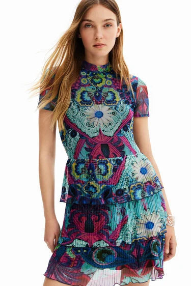 ROBE COURTE VOLANTS DESIGUAL