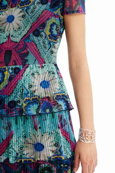 ROBE COURTE VOLANTS DESIGUAL