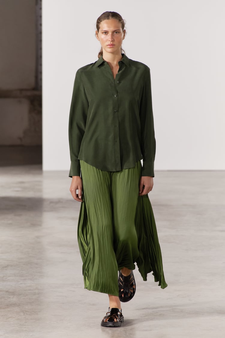 CHEMISE 100% SOIE À OURLET ASYMÉTRIQUE COLLECTION ZW