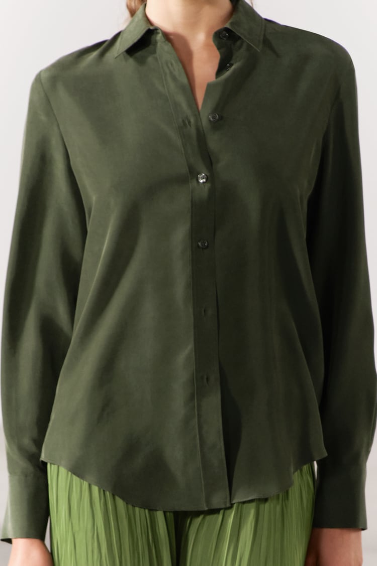CHEMISE 100% SOIE À OURLET ASYMÉTRIQUE COLLECTION ZW