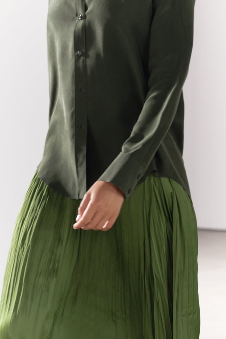 CHEMISE 100% SOIE À OURLET ASYMÉTRIQUE COLLECTION ZW