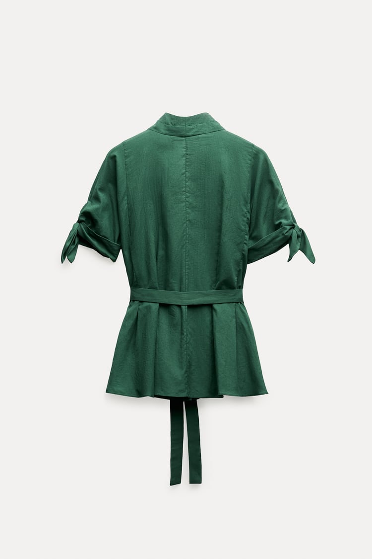 CHEMISE À PLIS AVEC CEINTURE COLLECTION ZW