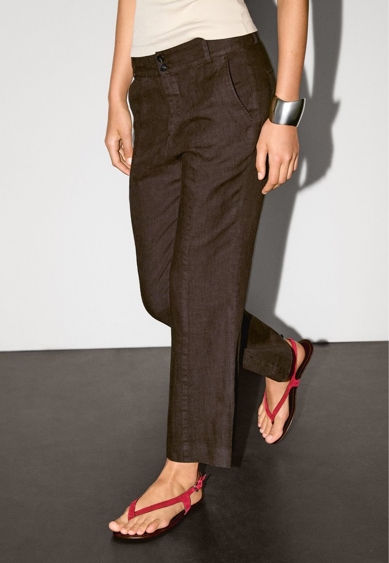 MASSIMO DUTTI PANTALON FLARE 100 % LIN