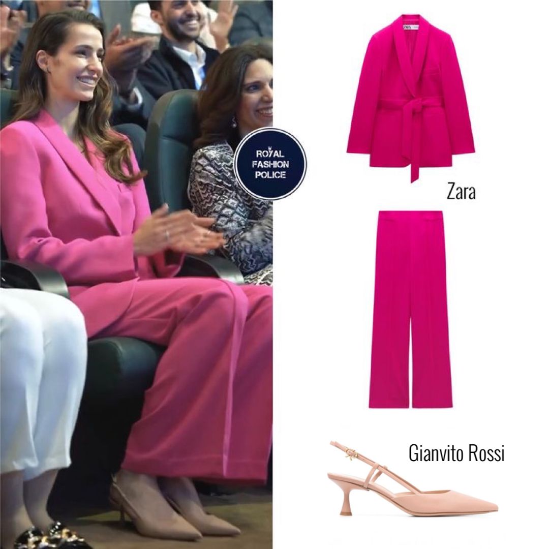 ENSEMBLE VESTE À COL SMOKING | PANTALON LARGE FUSHIA