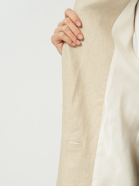VESTE SANS MANCHES AVEC CEINTURE EN LIN