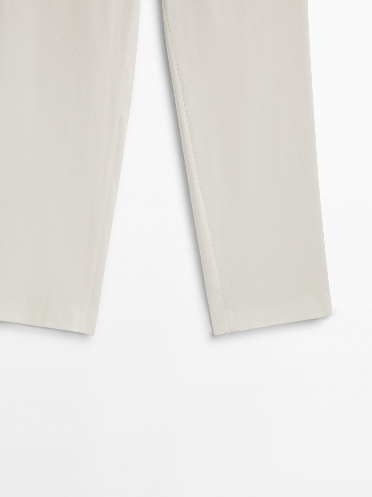 Pantalon Droit En Crêpe Massimo Dutti Blanc Cassé