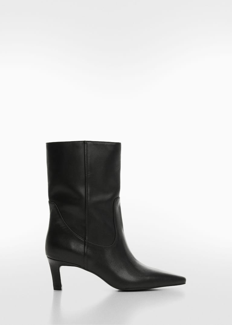 MANGO BOTTINES CUIR À TALON KITTEN HEEL