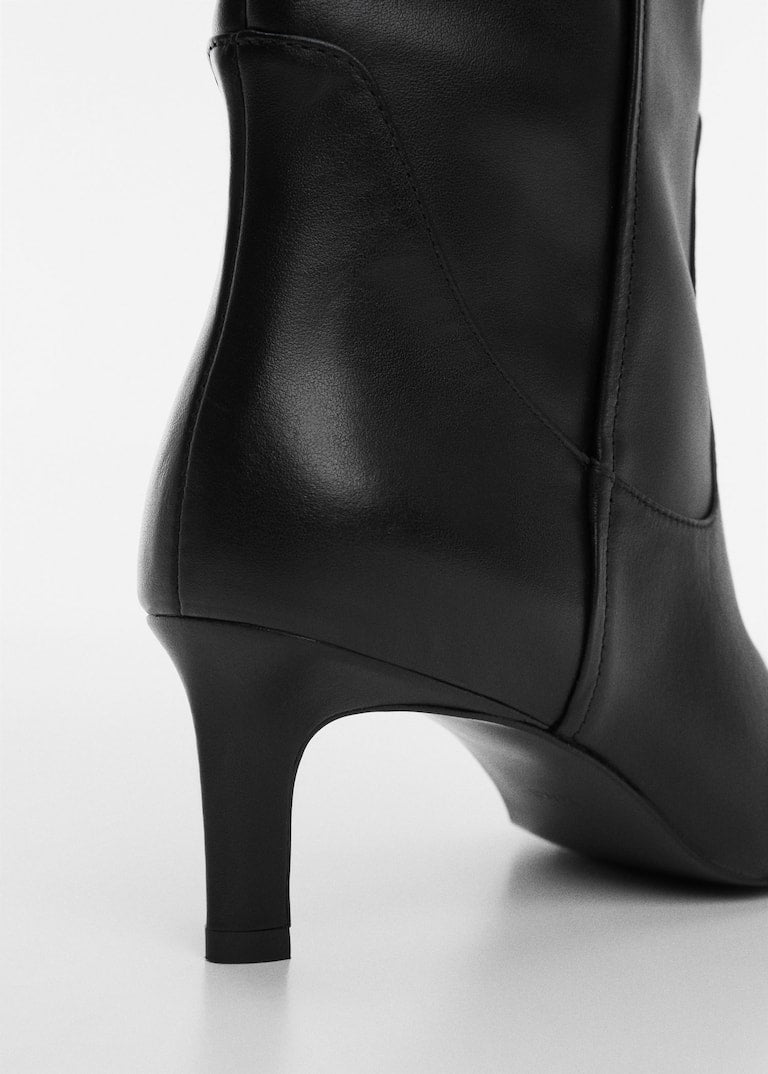 MANGO BOTTINES CUIR À TALON KITTEN HEEL