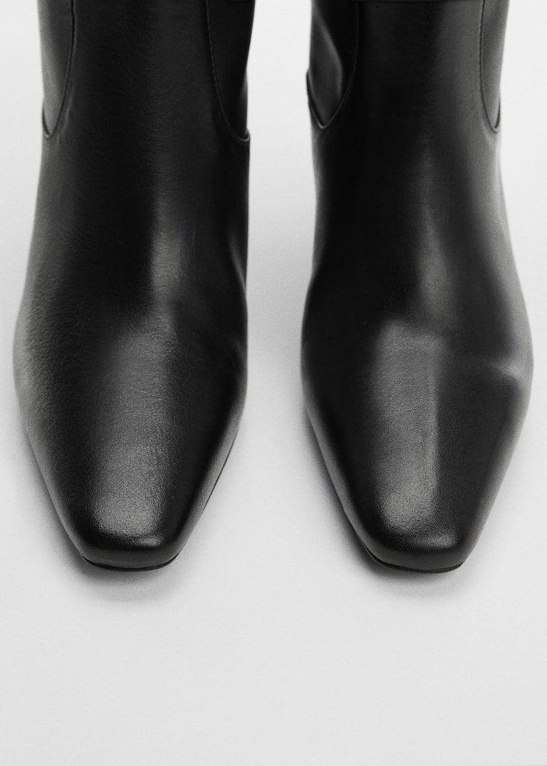 MANGO BOTTINES CUIR À TALON KITTEN HEEL
