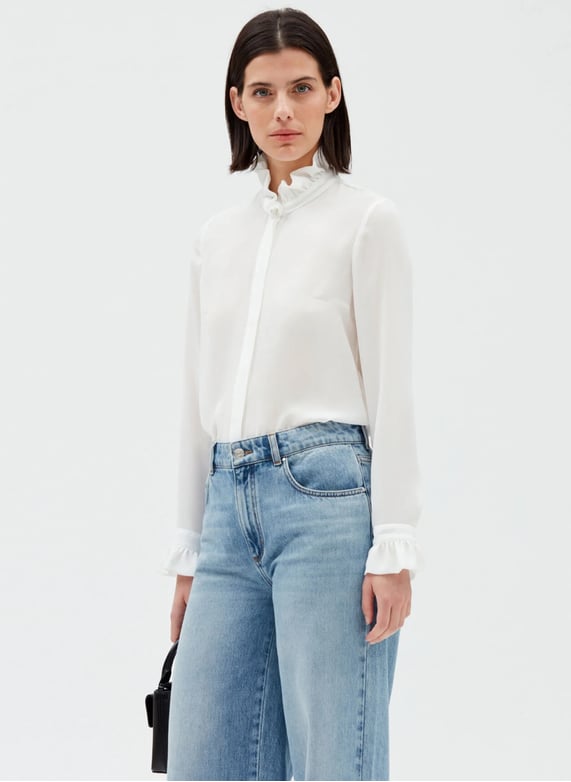 CLAUDIE PIERLOT CHEMISIER COL VICTORIEN BLANC