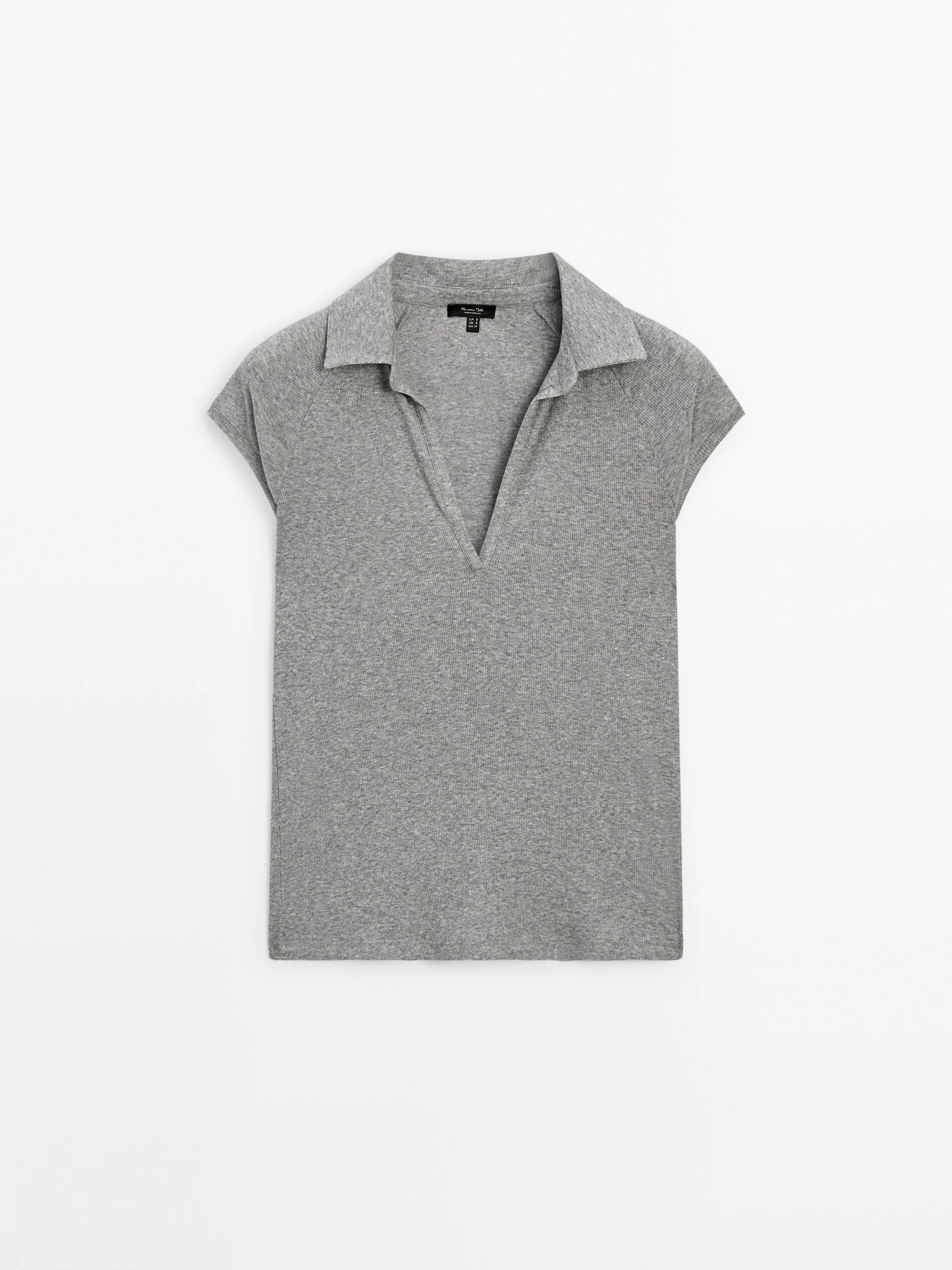 T-SHIRT RIBBED RAGLAN SLEEVE POLO MASSIMO DUTTI