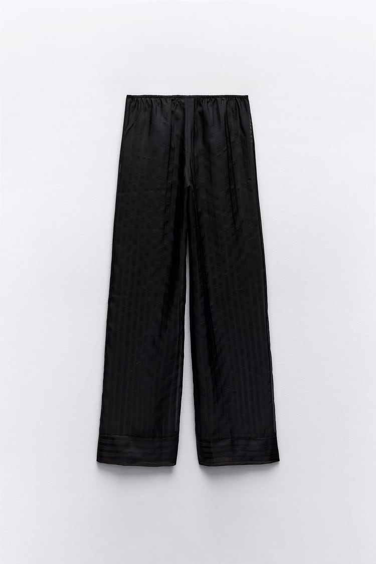 PANTALON EN ORGANZA À RAYURES