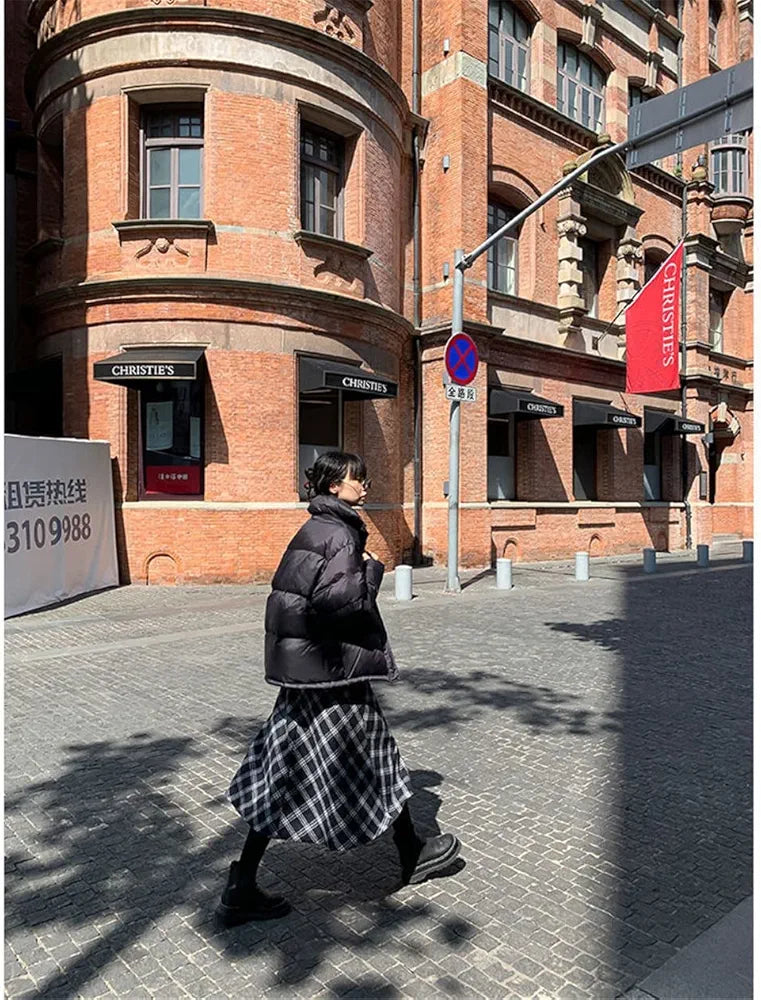 PLAID MIDI SKIRT
