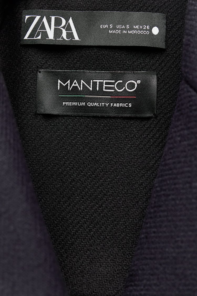 MANTEAU COURT À BLOCS DE COULEUR AVEC LAINE COLLECTION ZW