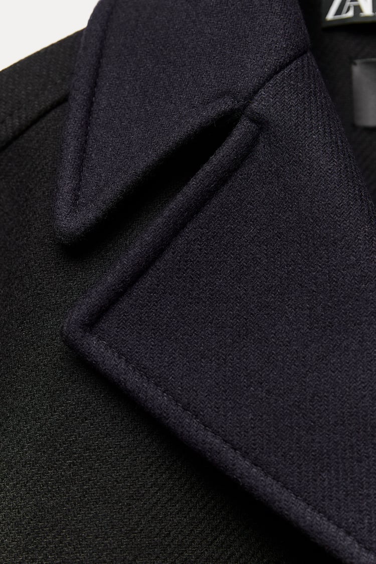 MANTEAU COURT À BLOCS DE COULEUR AVEC LAINE COLLECTION ZW