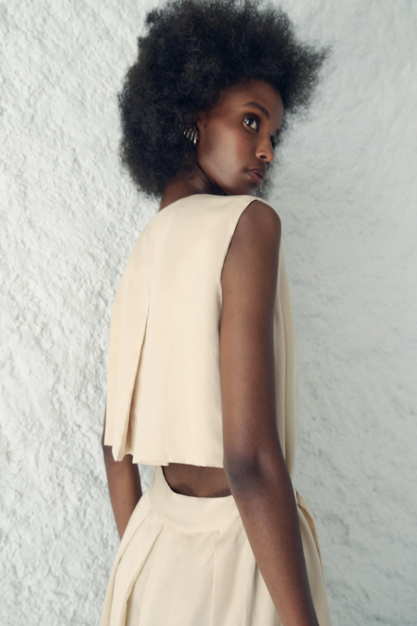 DRESS WITH PLEATED BACK ZW COLLECTION