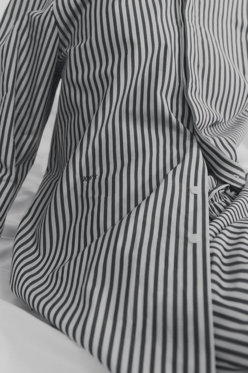 PANTALON DROIT À RAYURES