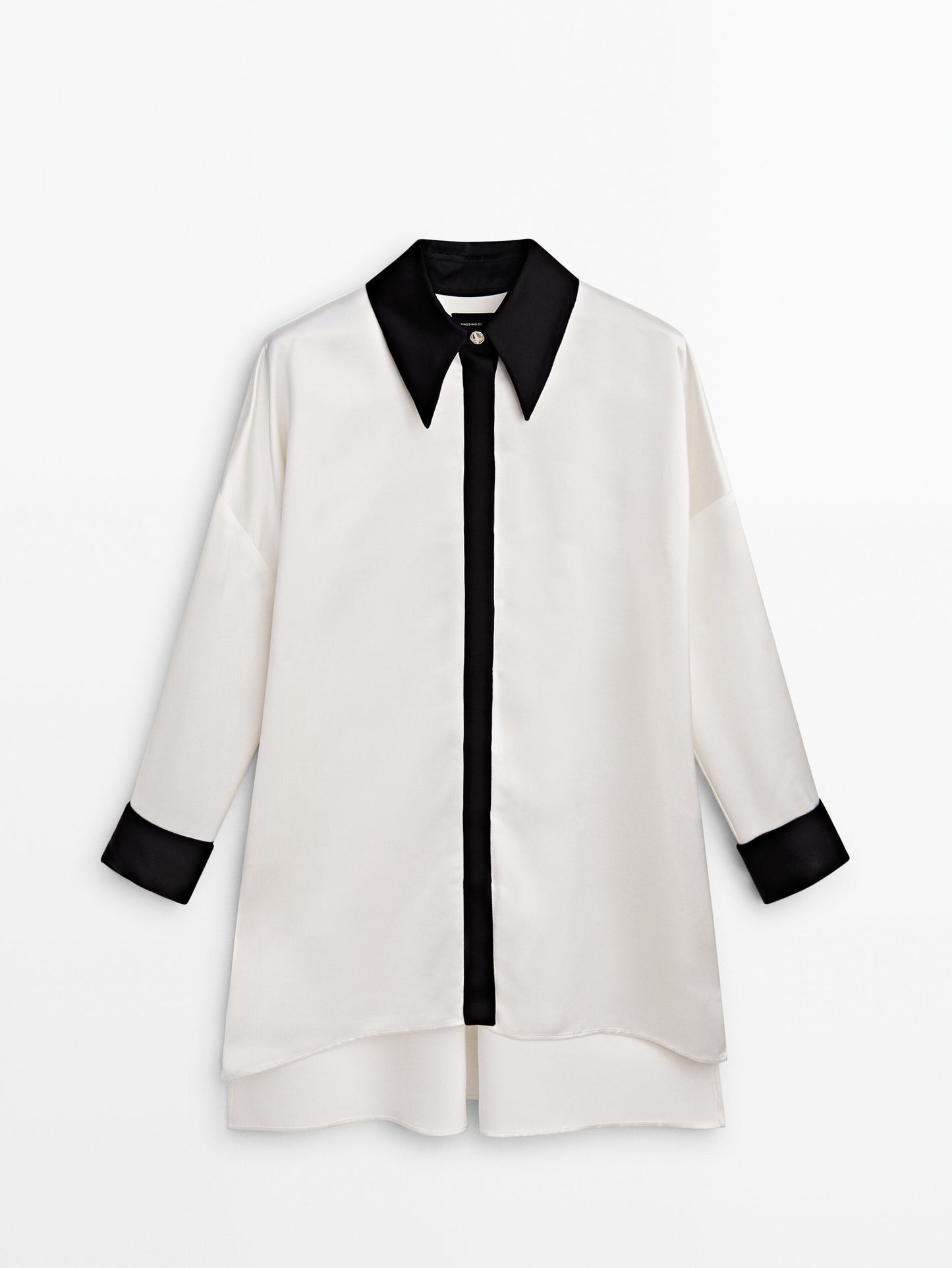 MASSIMO DUTTI CHEMISE SATINÉE CONTRASTANTE-STUDIO