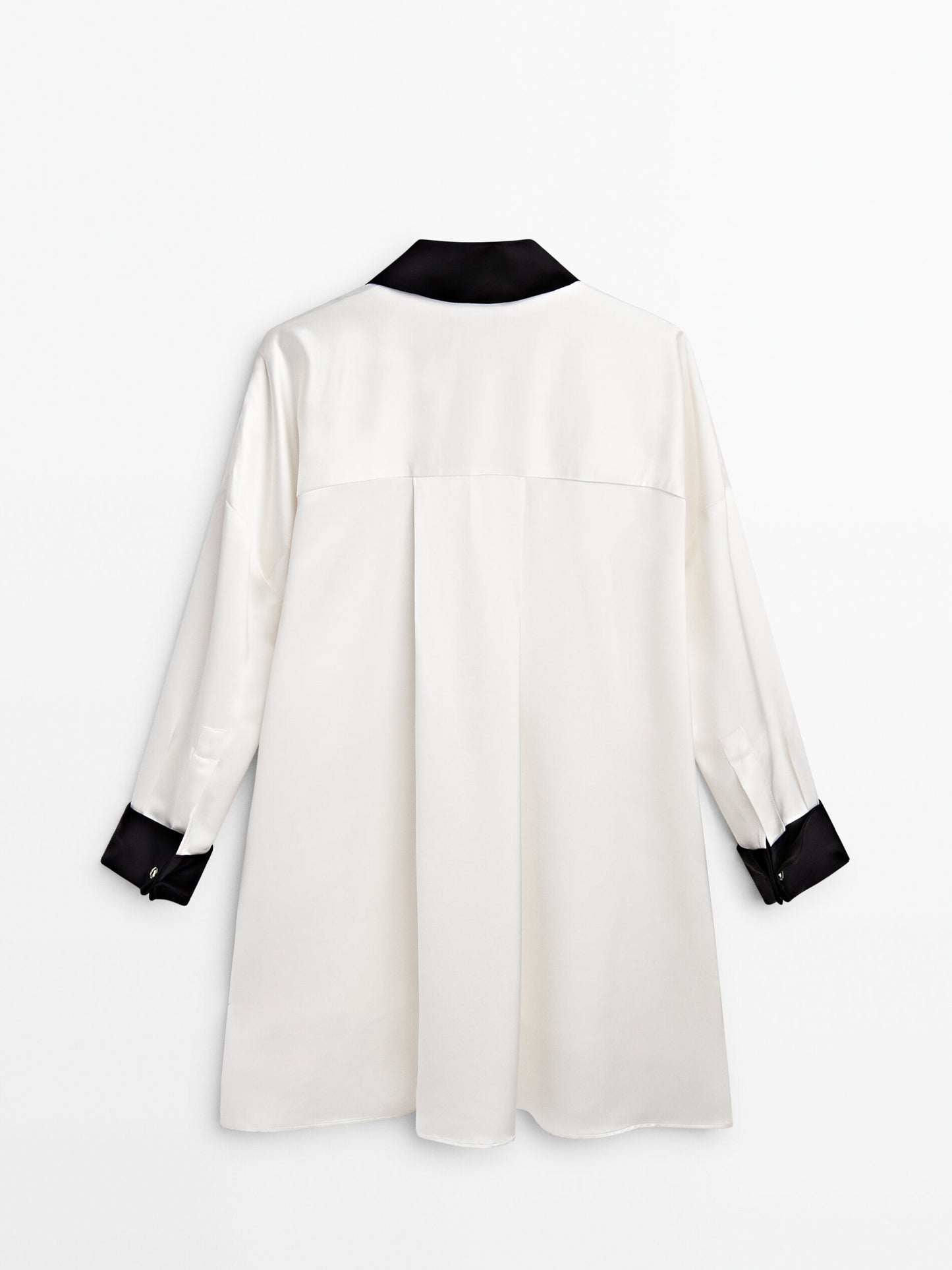 MASSIMO DUTTI CHEMISE SATINÉE CONTRASTANTE-STUDIO