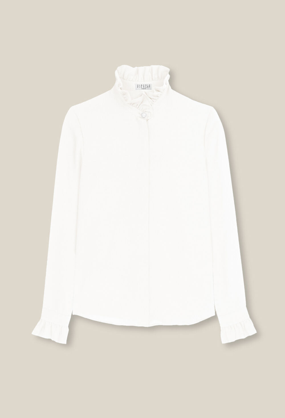 CLAUDIE PIERLOT CHEMISIER COL VICTORIEN BLANC