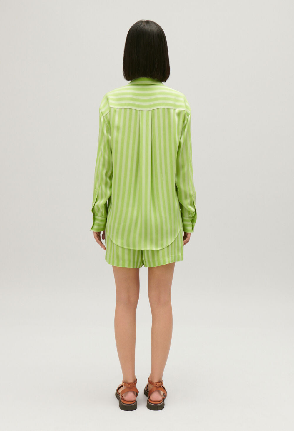 CLAUDIE PIERLOT CHEMISE FLUIDE RAYURES MATCHA