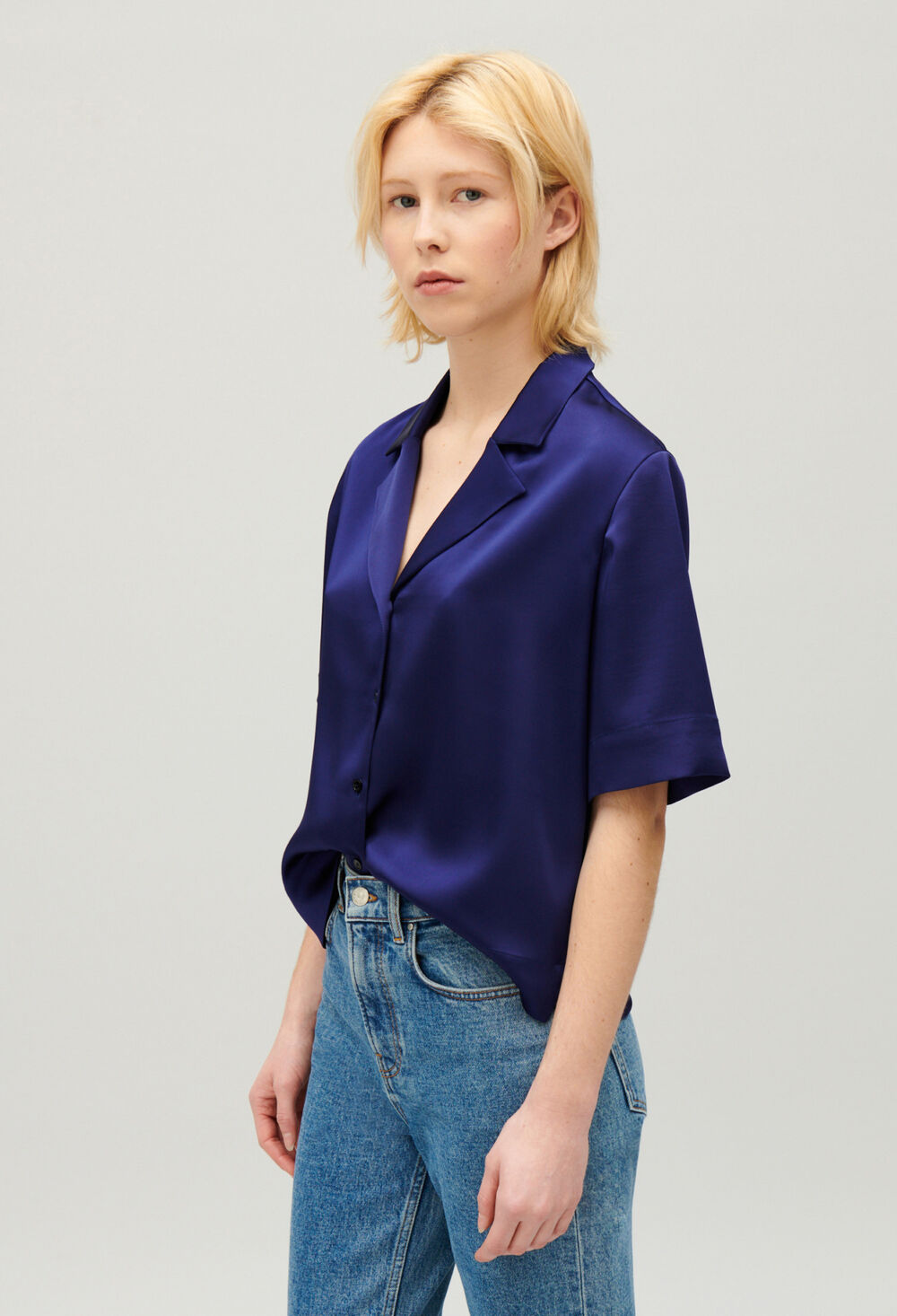 CLAUDIE PIERLOT CHEMISIER FLUIDE À MANCHES COURTES