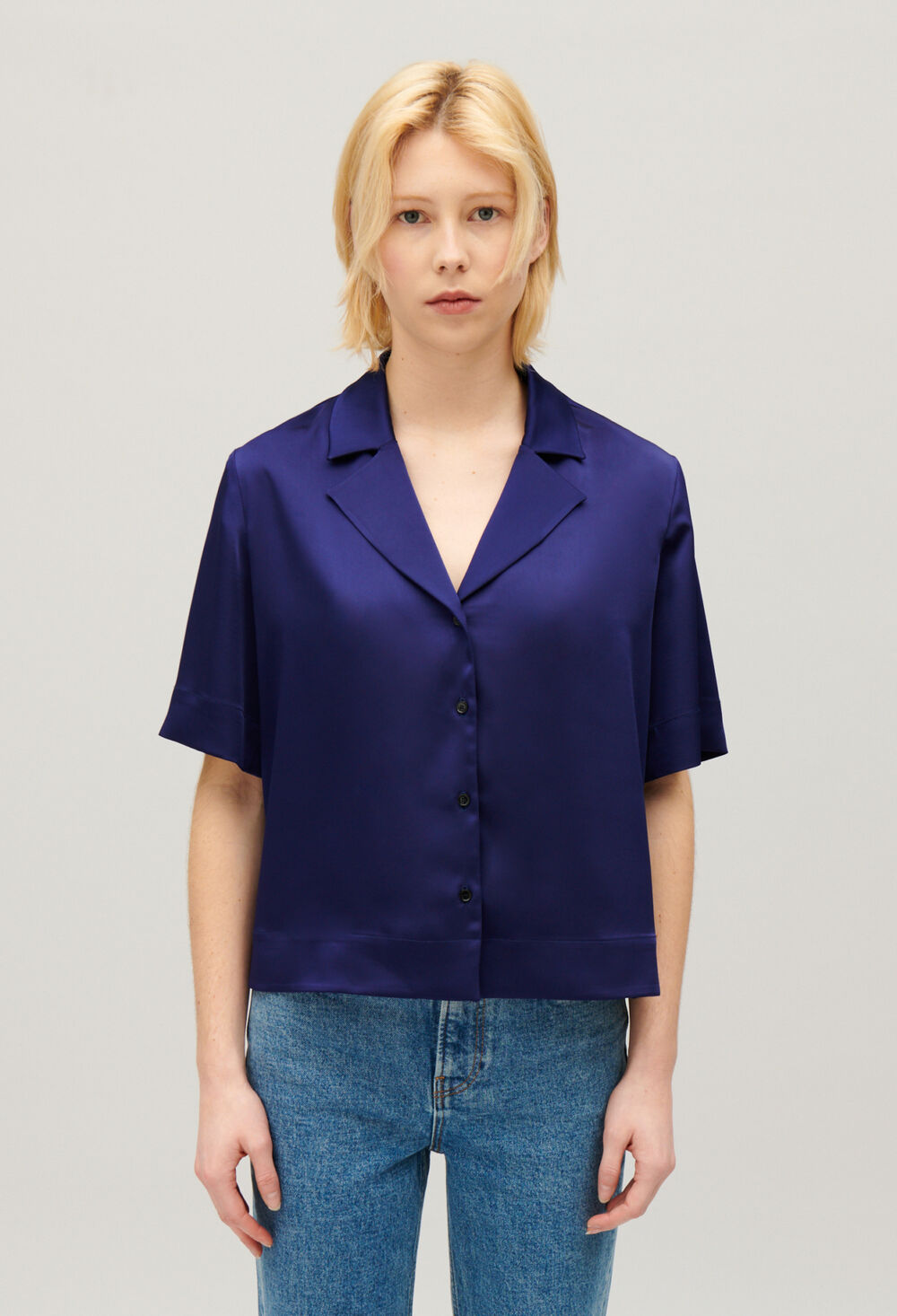 CLAUDIE PIERLOT CHEMISIER FLUIDE À MANCHES COURTES