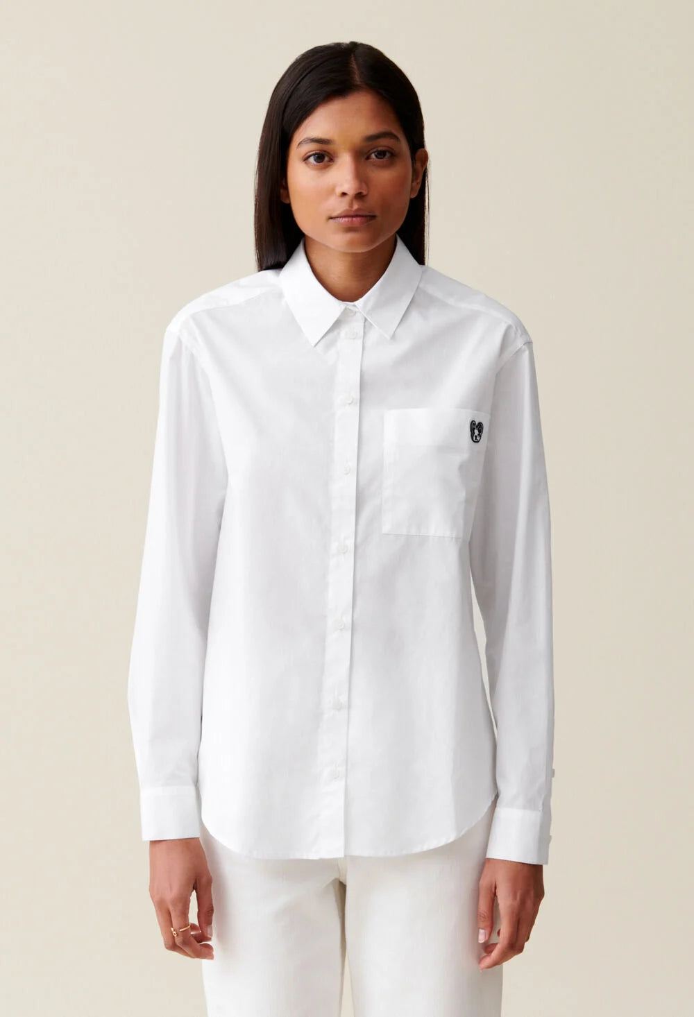 CLAUDIE PIERLOT CHEMISE JEAN TOTO BLANCHE