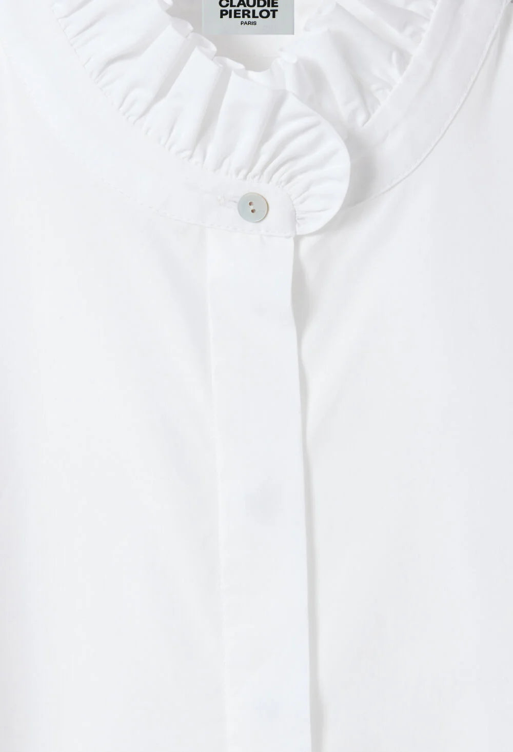 CLAUDIE PIERLOT CHEMISE BLANCHE COL VOLANTÉ