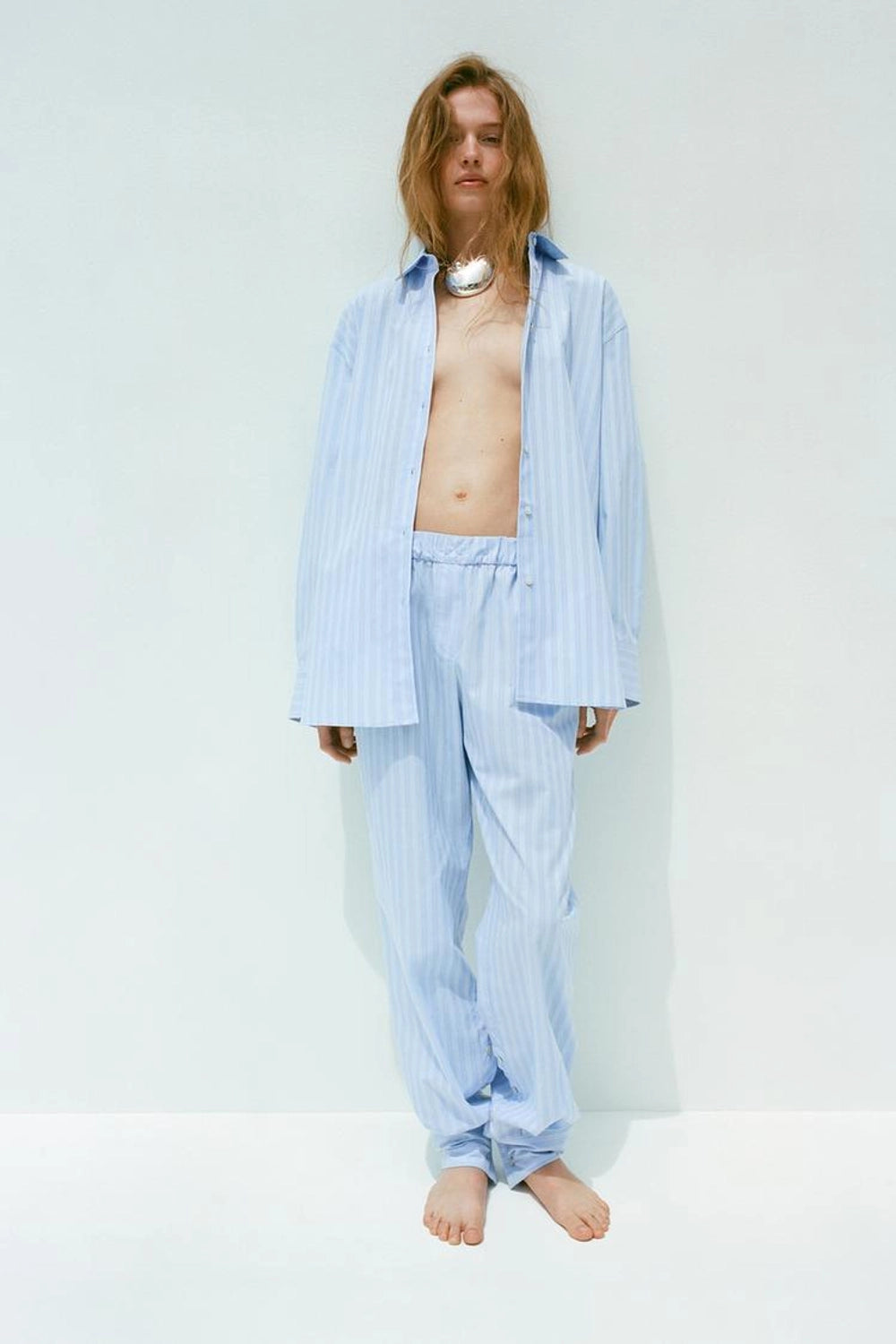 PANTALON STYLE PYJAMA À RAYURES