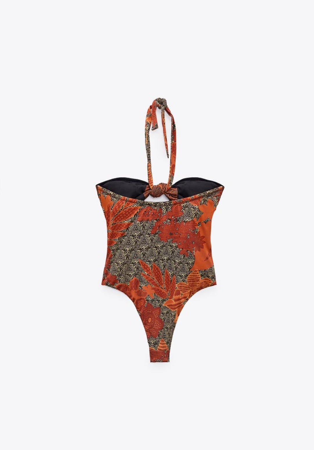 Maillot de Bain Rouge Orangé Bandeau Imprimé
