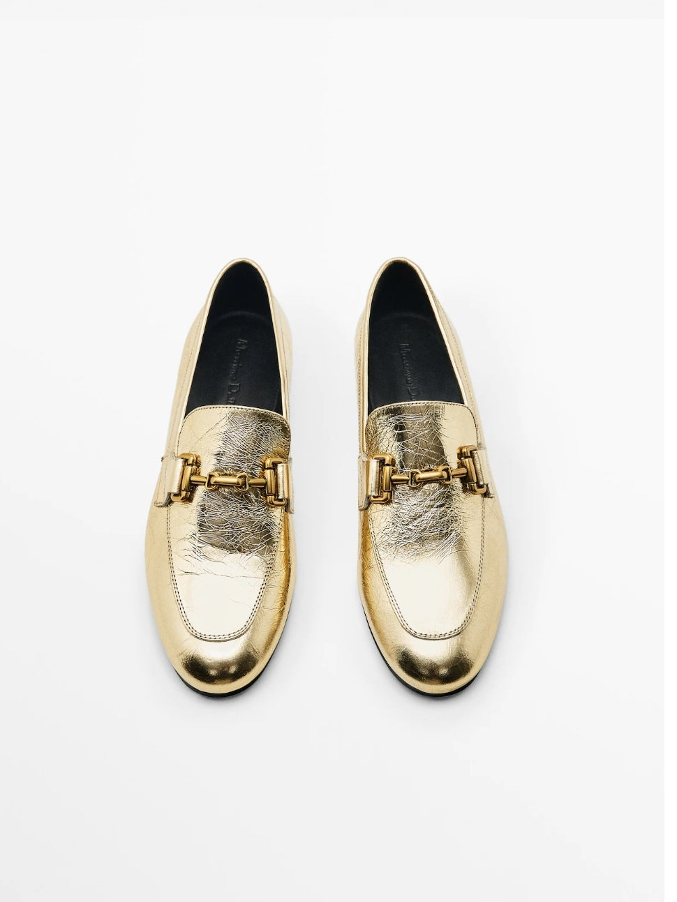 MASSIMO DUTTI MOCASSINS EN CUIR EFFET CRAQUELÉ BOUCLE