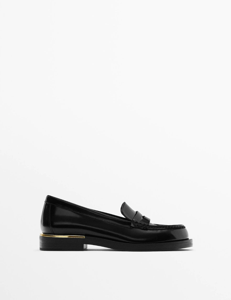 Mocassins En Cuir Pièce Métallique Au Talon