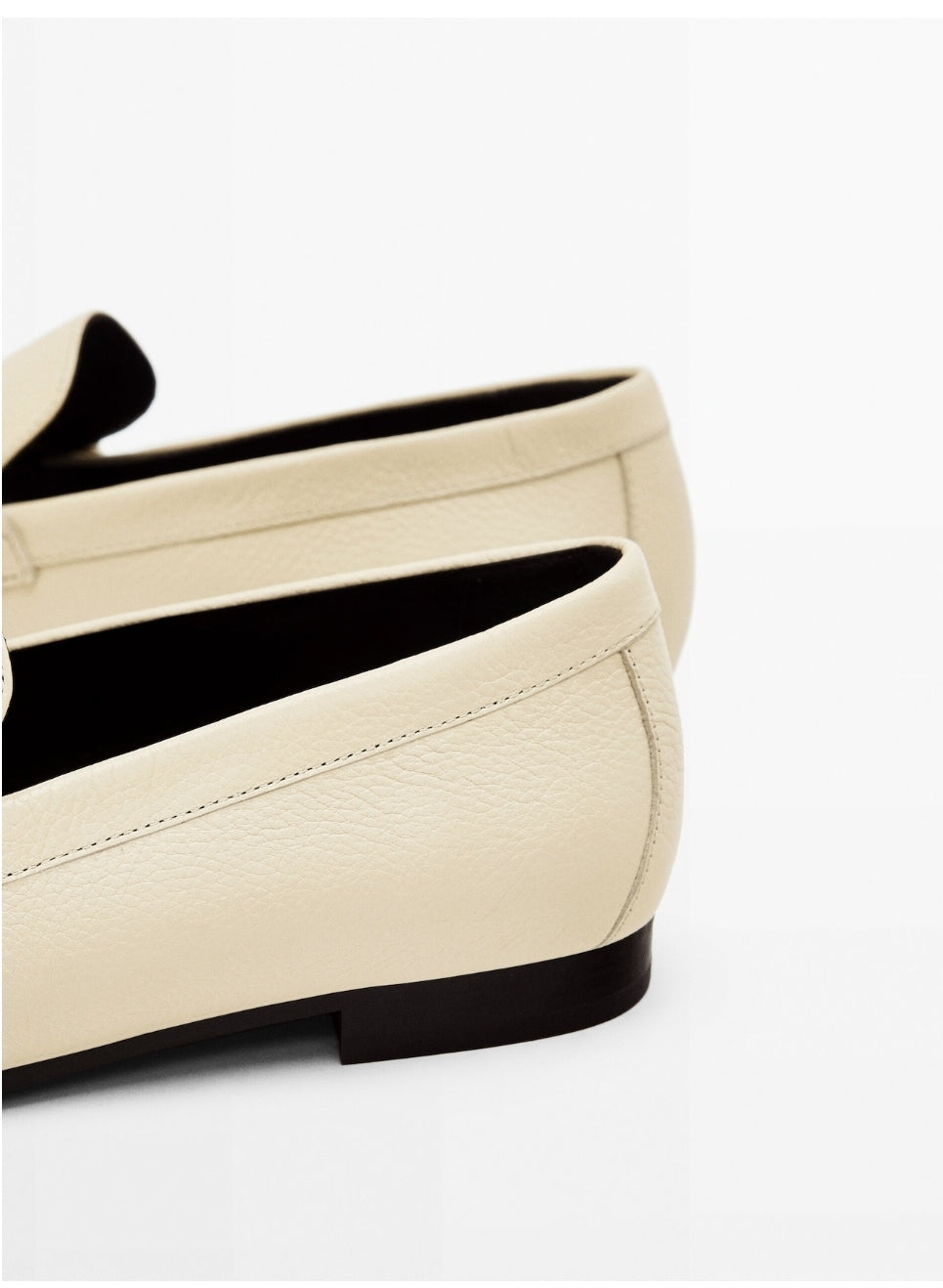 Mocassins Cuir Boucle Métallique Cru