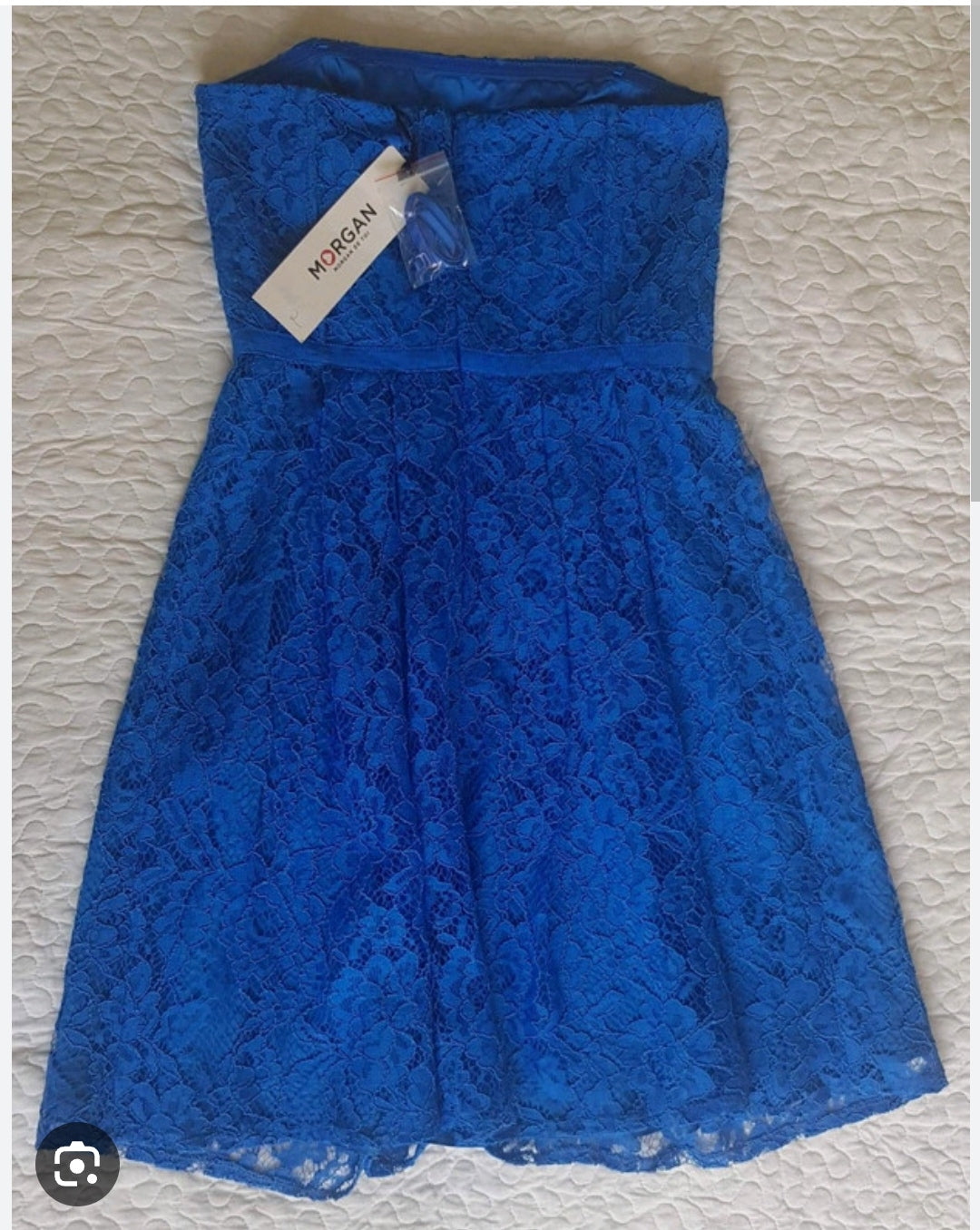MORGAN ROBE BUSTIER DENTELLE PEACOCK BLUE