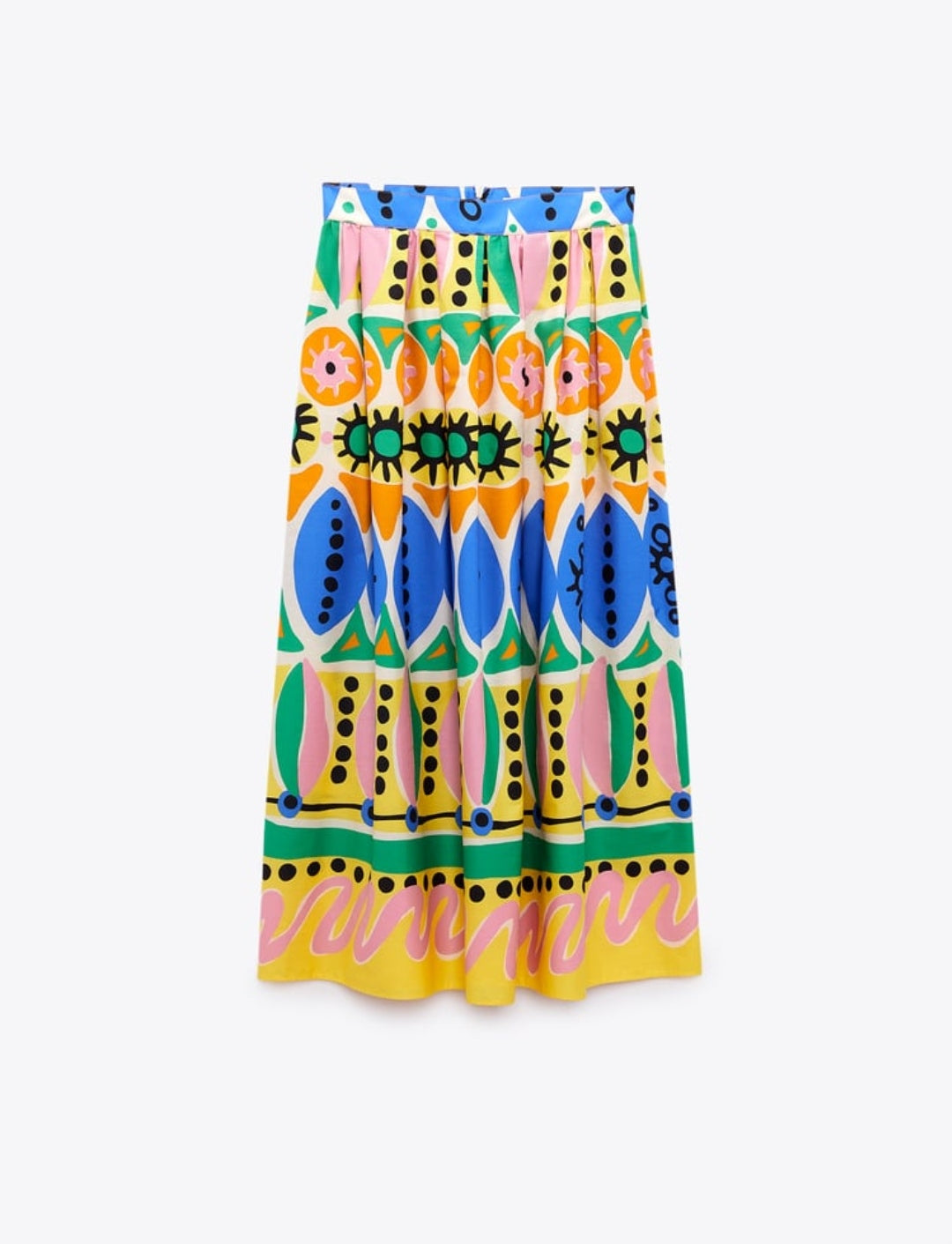 JUPE MI-LONGUE IMPRIMÉE MULTICOLORE