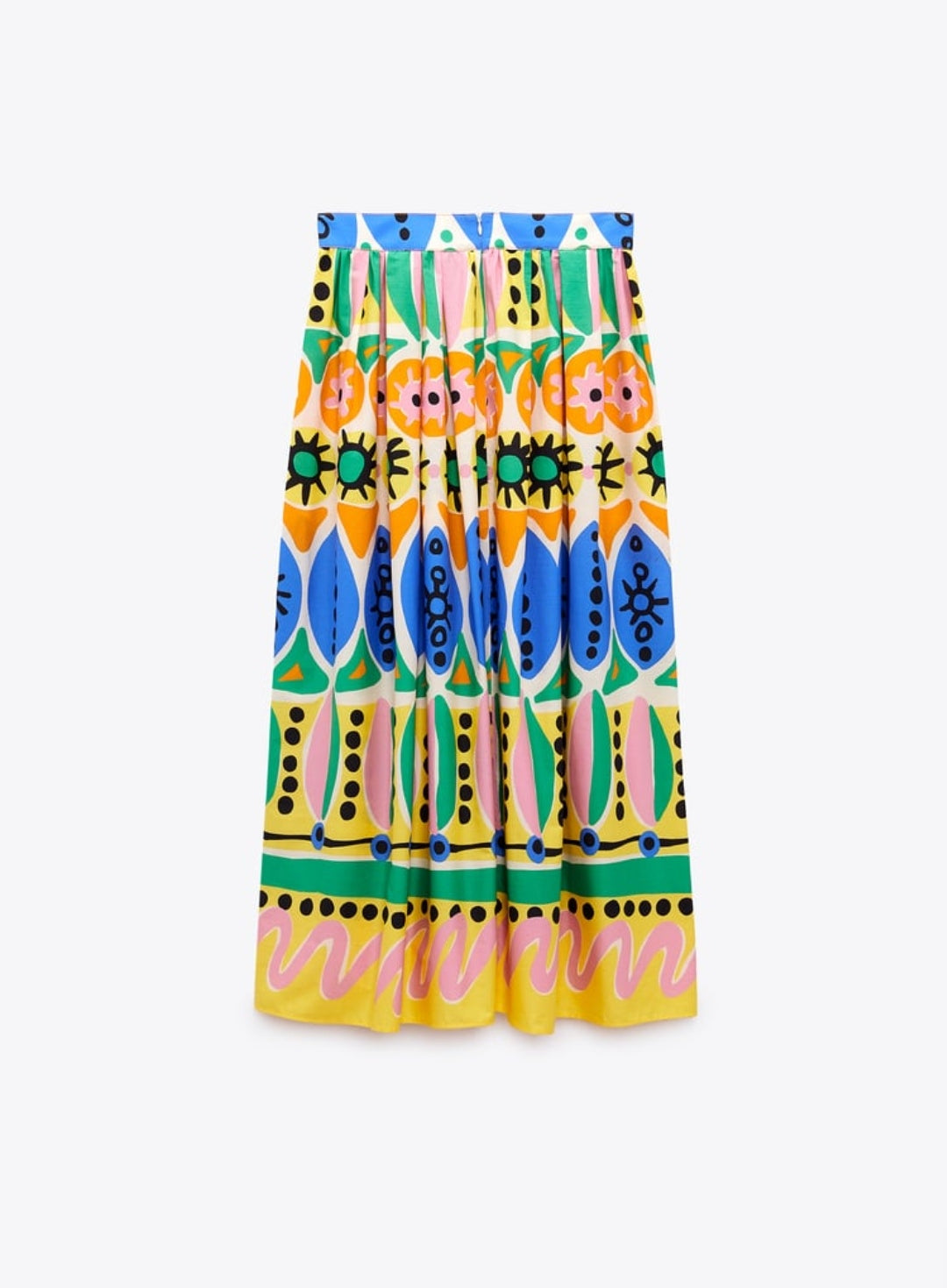 JUPE MI-LONGUE IMPRIMÉE MULTICOLORE