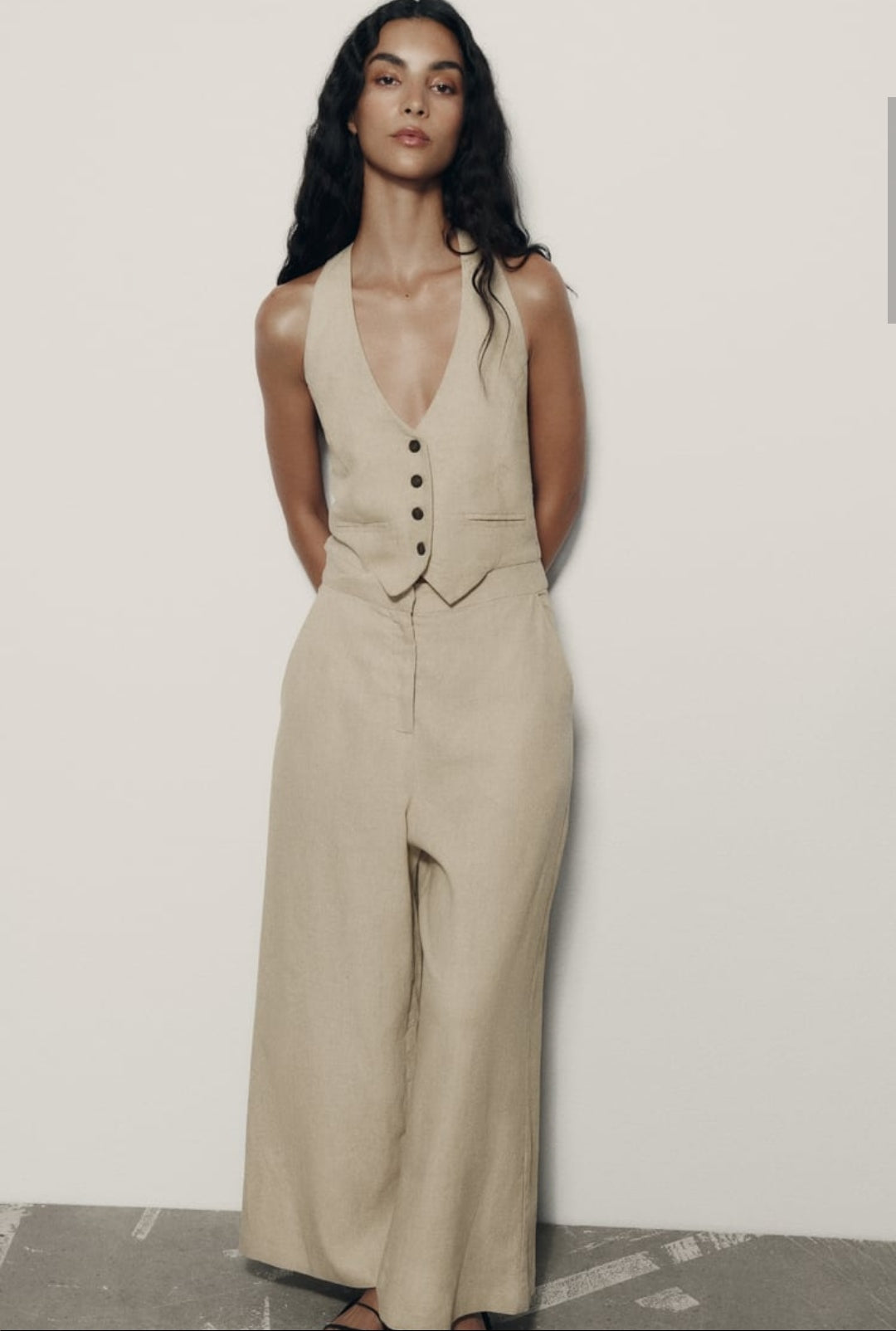 COMBINAISON GILET LIN