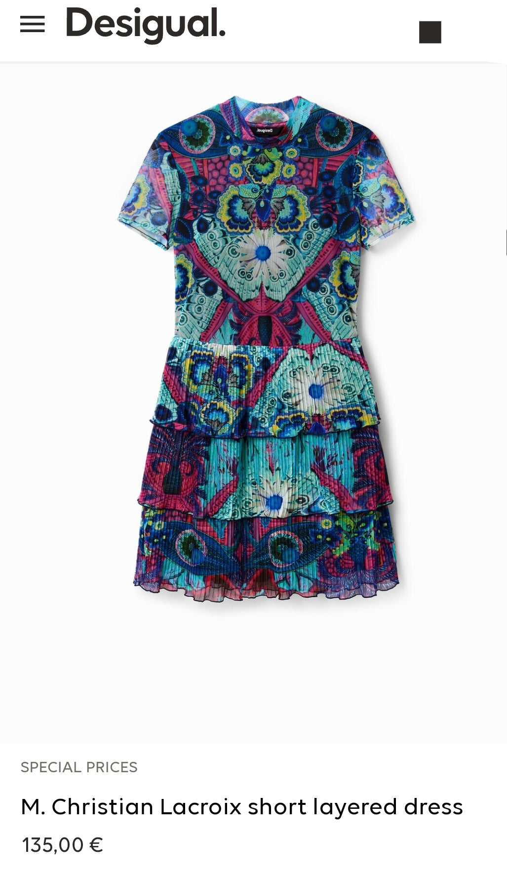 ROBE COURTE VOLANTS DESIGUAL
