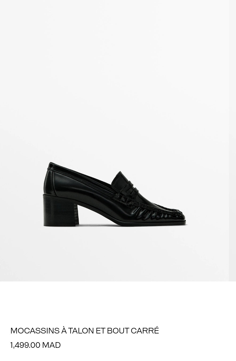MASSIMO DUTTI MOCASSINS À TALON ET BOUT CARRÉ