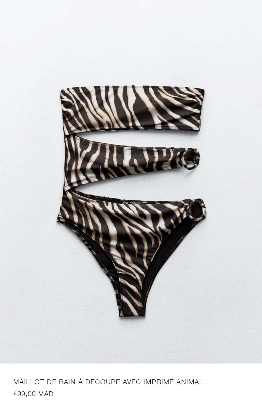 MAILLOT DE BAIN À DÉCOUPE AVEC IMPRIMÉ ANIMAL