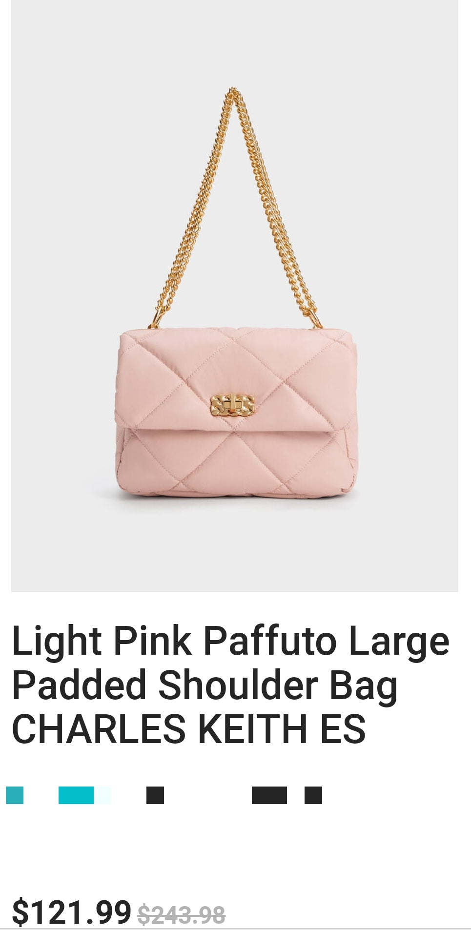 CHARLES & KHEITH SAC PORTÉE ÉPAULE REMBOURRÉ PAFFUTO 🩷