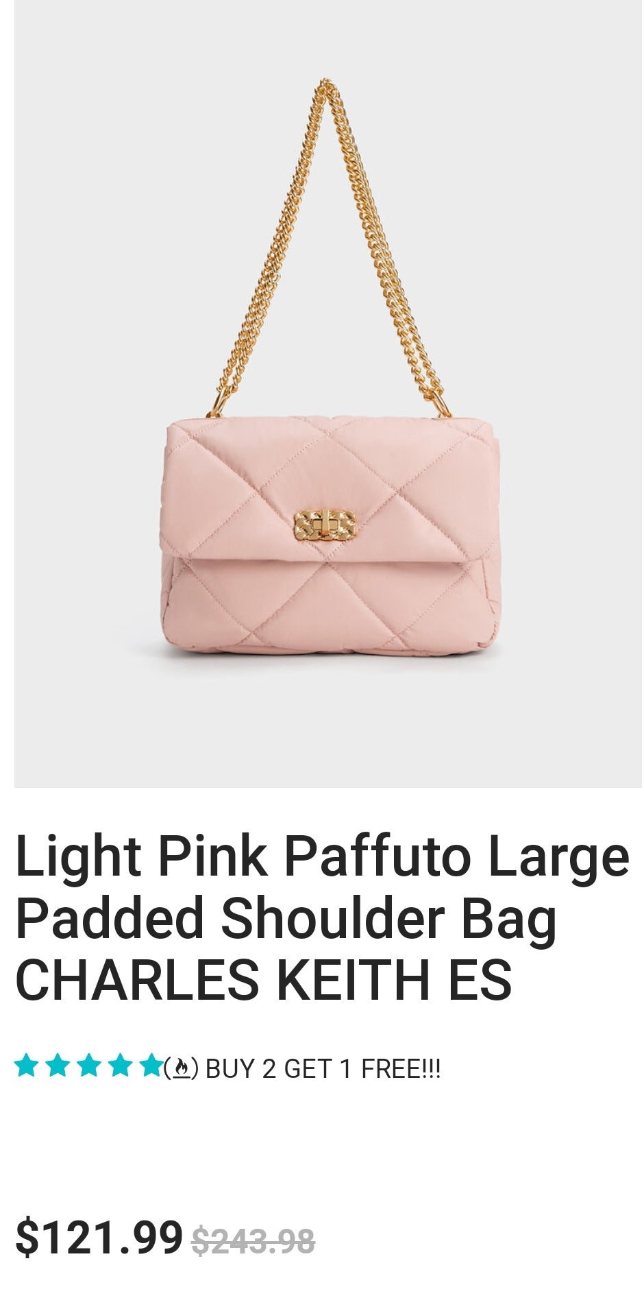 CHARLES & KHEITH SAC PORTÉE ÉPAULE REMBOURRÉ PAFFUTO 🩷